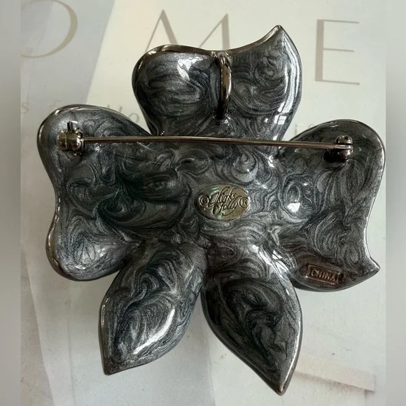 Kirk’s Folly Dream Flower pendant/broach/pin  Multicolor ombré Rhinestone - Picture 4 of 6